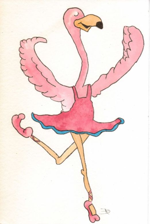 Dancing Flamingo-watercolor-da-2012-12-08