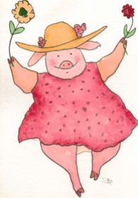 Dancing Pig-watercolor-da-2012-12-08