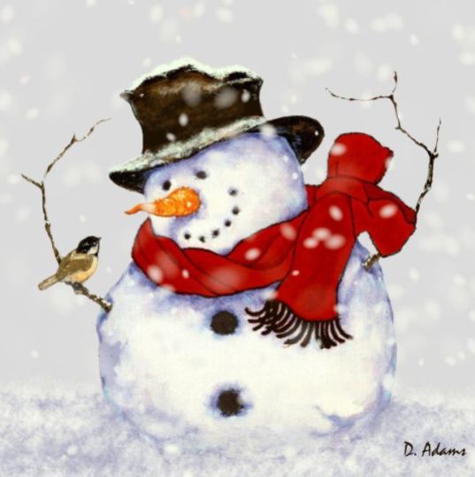 snowman and bird--2014-01-21 - Copy